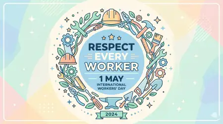 May Day Creative Social Media Post Design - Free International Labor Day Wishes 2026 Download