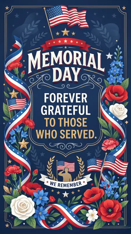 Free Memorial Day 2026 Bold Patriotic Typography Posters Background Image Download