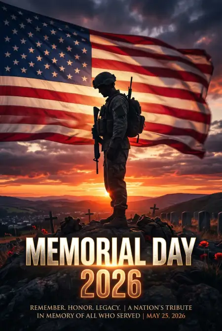Free Memorial Day 2026 Cinematic Patriotic Artwork Background Image Download