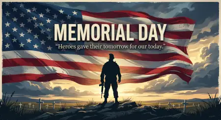 Free Memorial Day 2026 Military Tribute Graphics Background Image Download