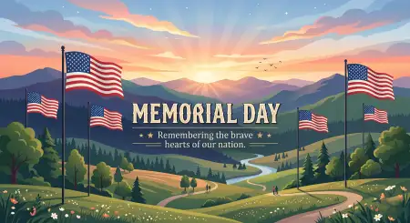 Free Memorial Day 2026 Patriotic Vector Illustration Background Image Download
