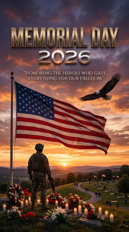 Free Memorial Day 2026 Respectful Hero Tribute Posters Background Image Download