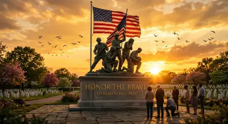 Memorial Day 2026 Sunrise Tribute Wallpaper - Free Memorial Day 2026 Download