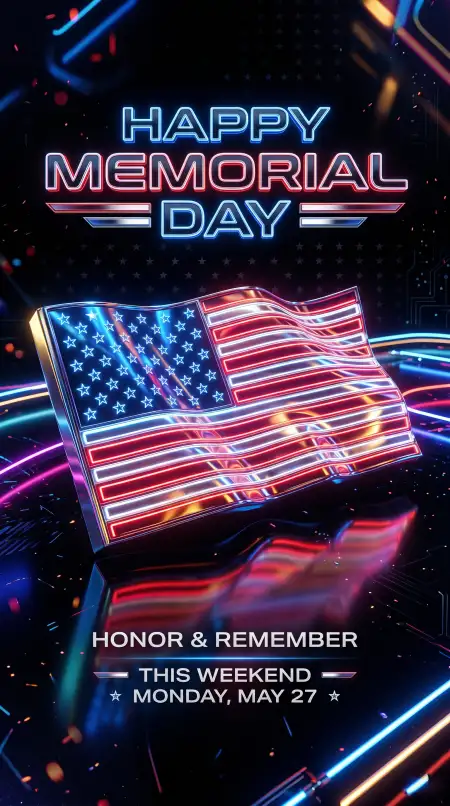 Memorial Day Greeting Card For Mobile Wallpaper 2026 - Free Wallpaper Download
