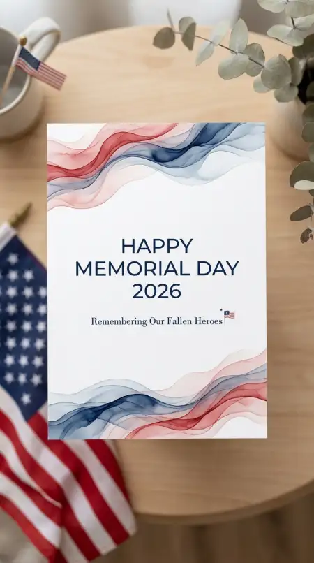 Free Memorial Day Greeting Card Mockup Design 2026 Image Download