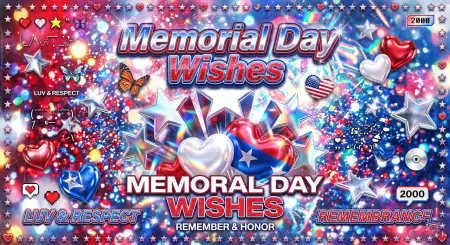 Free Memorial Day Greeting Card Red White Blue Theme 2026 Image Download