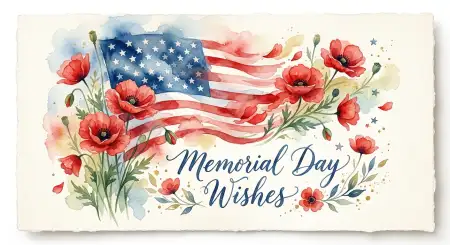 Free Memorial Day Greeting Card Watercolor Style 2026 Image Download