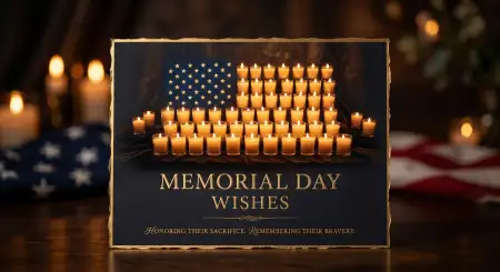 Free Memorial Day Greeting Card With Candles 2026 Image Download