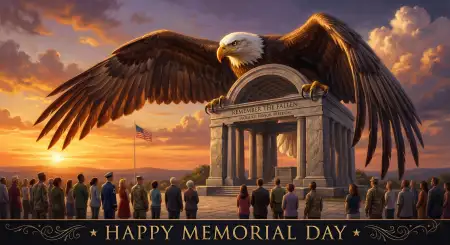 Free Memorial Day Greeting Card With Eagle Artwork 2026 Image Download