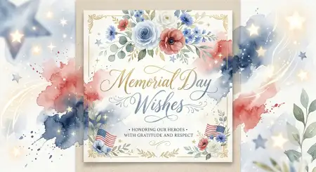 Free Memorial Day Greeting Card With Elegant Floral Design 2026 Image Download