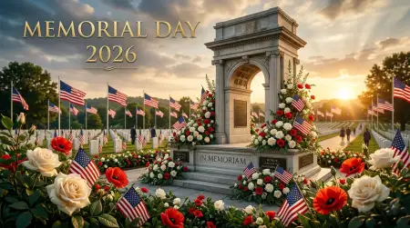 Free Memorial Day Greeting Card With Flowers 2026 Image Download