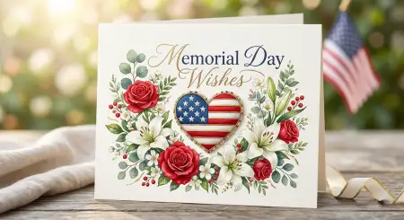 Free Memorial Day Greeting Card With Red White Blue Flowers 2026 Image Download