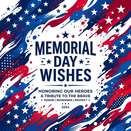 Free Memorial Day Greeting Card With Stars And Stripes 2026 Image Download