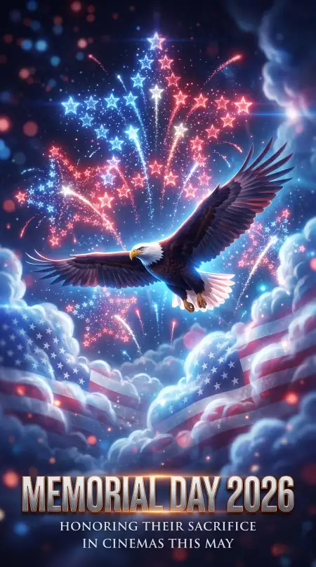 memorial day greeting card with usa celebration artwork 2026