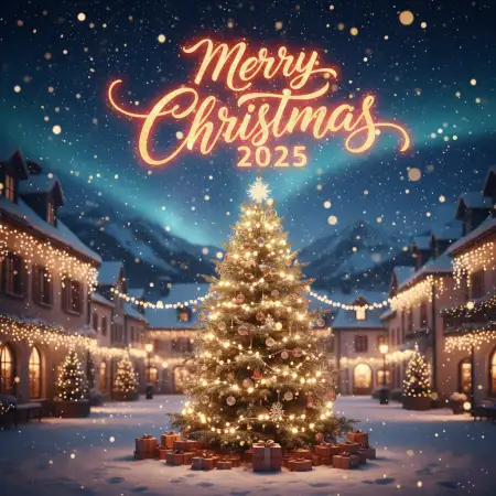 Free Merry Christmas 2025 Wishes In English Background Download