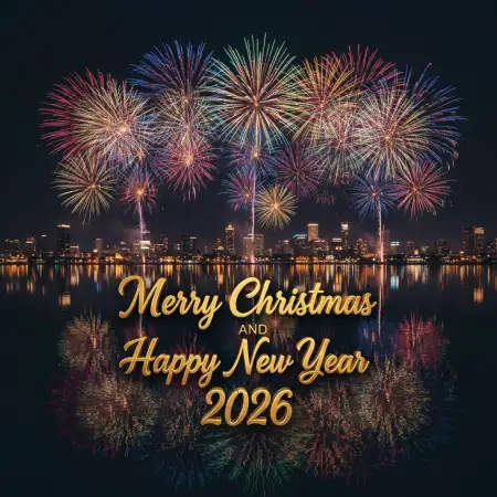 Merry Christmas And Happy New Year 2026 Calligraphy Text Design - Free Merry Christmas And Happy New Year 2026 Download