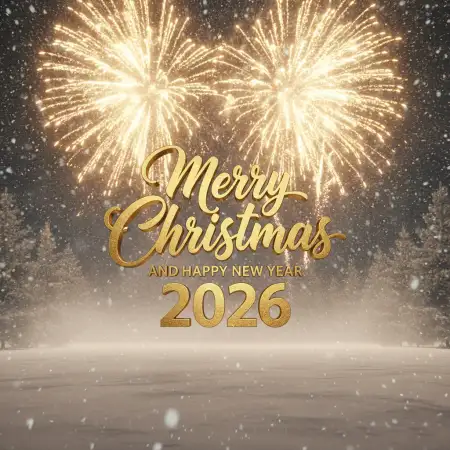 Merry Christmas And Happy New Year 2026 Festive Background - Free Merry Christmas And Happy New Year 2026 Download
