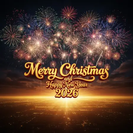 Free Merry Christmas And Happy New Year 2026 Festive Poster Design Background Image Download