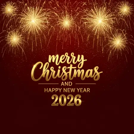 Merry Christmas And Happy New Year 2026 Gold Text Design - Free Merry Christmas And Happy New Year 2026 Download