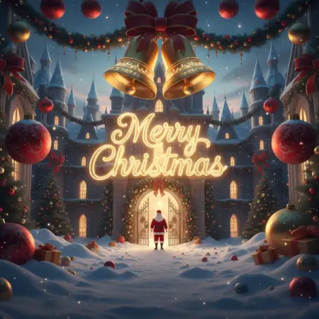 Merry Christmas Golden Sparkle Background - Free Merry Christmas Background Download
