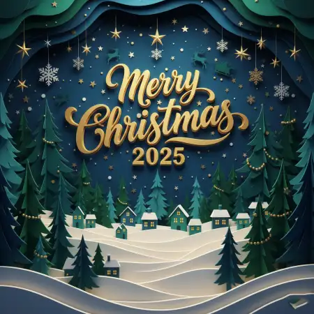 Merry Christmas Greetings 2025 Green Theme - Free Merry Christmas Greetings 2025 Download