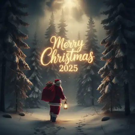 Free Merry Christmas Wishes Winter Theme 2025 Image Download