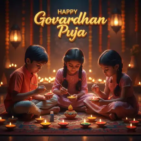 Miniature Clay Hill Decorated For Childrens Celebration - Free Happy Govardhan Puja 2025 Download
