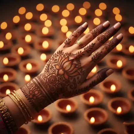 Minimal Karva Chauth Mehndi Design For Wrist - Free Karva Chauth Mehndi Design Download