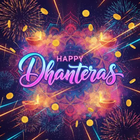 Minimalist Happy Dhanteras Wishes Greetings Card Design - Free Happy Dhanteras Wishes Greetings Download