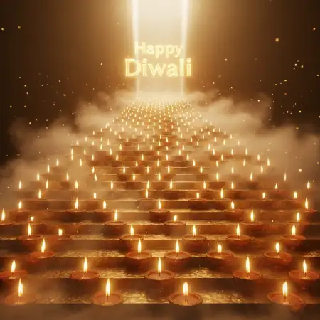 Modern Happy Diwali Greetings 2025 Wishes With Diya Background - Free Happy Diwali 2025 Wishes Download