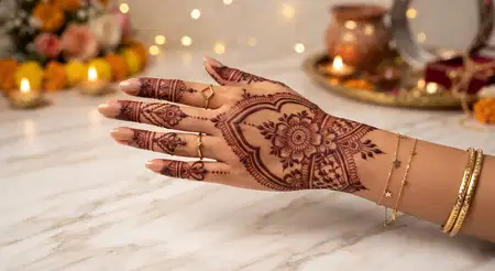 modern karwa chauth mehndi design 2026 - Karwa Chauth Mehndi Design 2026