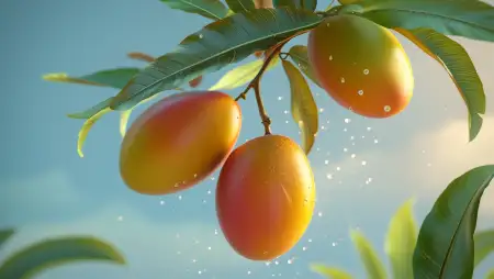 Modern Mango Background With White Backdrop - Free Mango Background Download