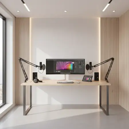 Modern Podcast Studio Background Setup - Free Podcast Studio Background Download