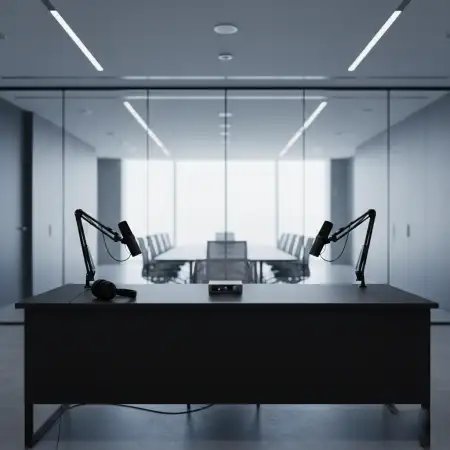 Modern Saas Business Podcast Studio Background With Professional Lighting - Free Podcast Studio Background Download