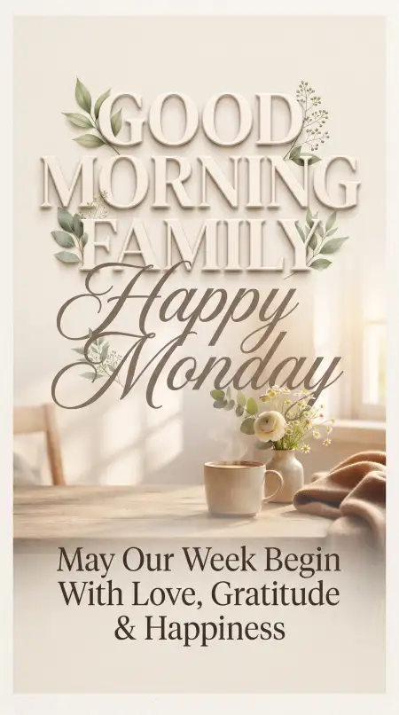 monday good morning wishes for family - Monday Good Morning