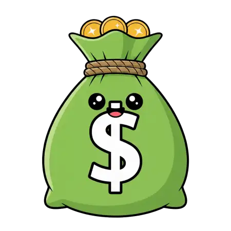 Free Money Bag Png With Dollar Coins PNG Image Download