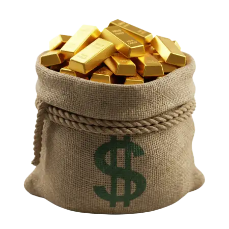 Free Money Bag Png With Gold Bars PNG Image Download