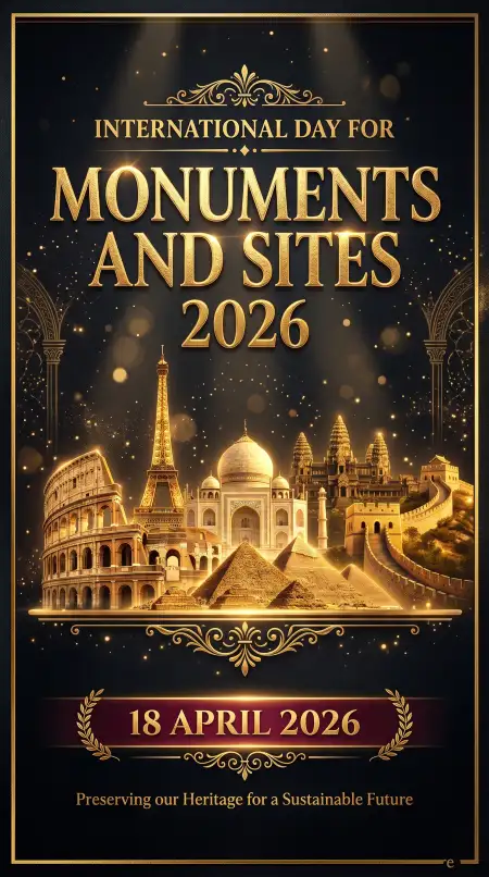Free Monuments Day 2026 Poster Design Png Background Image Download