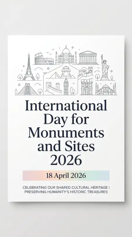 Free Monuments Day Editable Poster Template Background Image Download