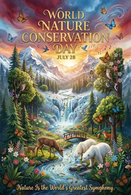 Mountain Landscape Conservation Illustration - Free World Nature Conservation Day 2026 Download
