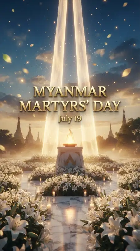 Myanmar Martyrs Day Ai Generated Image - Free Myanmar Martyrs Day 2026 Download
