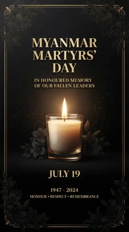 Myanmar Martyrs Day Candlelight Tribute - Free Myanmar Martyrs Day 2026 Download