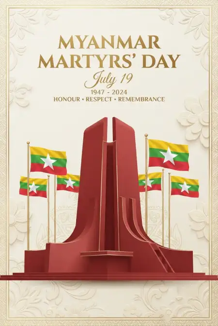 Myanmar Martyrs Day Ceremony Poster - Free Myanmar Martyrs Day 2026 Download