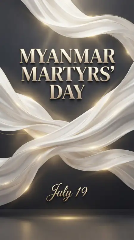 Myanmar Martyrs Day Elegant Poster - Free Myanmar Martyrs Day 2026 Download