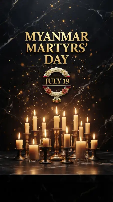 Myanmar Martyrs Day Flyer Template - Free Myanmar Martyrs Day 2026 Download