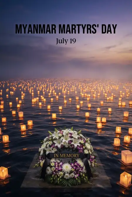 Myanmar Martyrs Day Memorial Design - Free Myanmar Martyrs Day 2026 Download