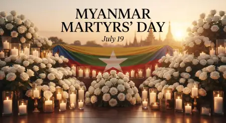 Myanmar Martyrs Day Remembrance Message - Free Myanmar Martyrs Day 2026 Download