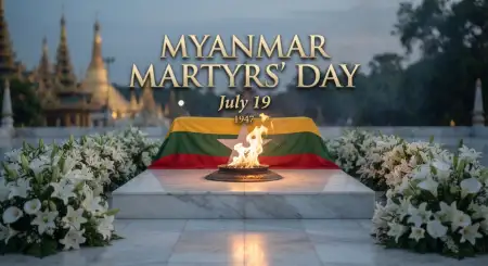 Myanmar Martyrs Day Respectful Wishes - Free Myanmar Martyrs Day 2026 Download