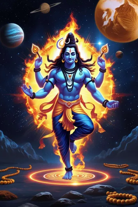 Mystic Shivratri Background With Cosmic Energy - Free Background Download