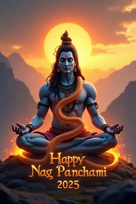 Nag Panchami 2025 Images With Hindi Text - Free Happy Nag Panchami Download
